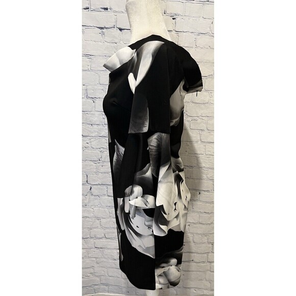 Venus Floral Bell-sleeve Off-shoulder Scuba Bodycon Dress Medium - Picture 3 of 8